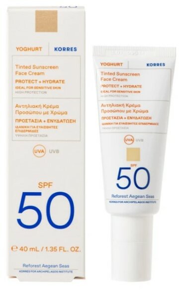 Korres Tinted Sunscreen Face Cream Protect & Hydrate Spf30