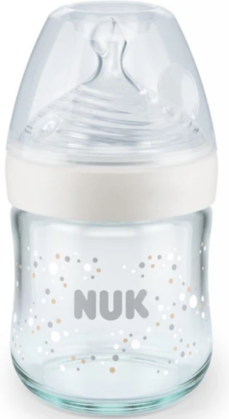 Nuk Nature Sense Glass Bottle Silicone Small 120ml - Άσπρο