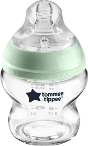 Tommee Tippee Closer to Nature Glass Bottle Slow Flow 0m+, 150ml, Κωδ 42243790 - Πράσινο