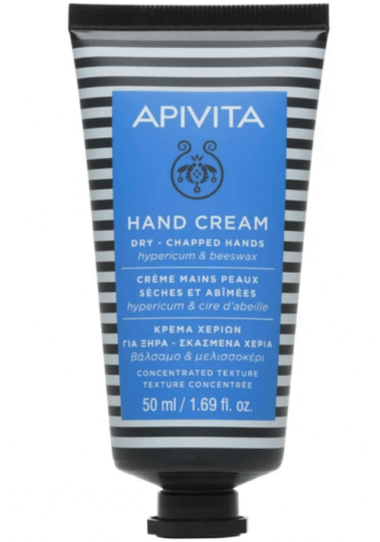 Apivita Hand Cream For Dry-Chapped Hands With Hypericum & Beeswax Κρέμα για Ξηρά Σκασμένα Χέρια Συμπυκνωμένης Υφής 50ml