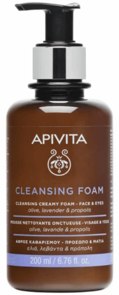 Apivita Cleansing Foam Face & Eyes With Olive, Lavender & Propolis 200ml