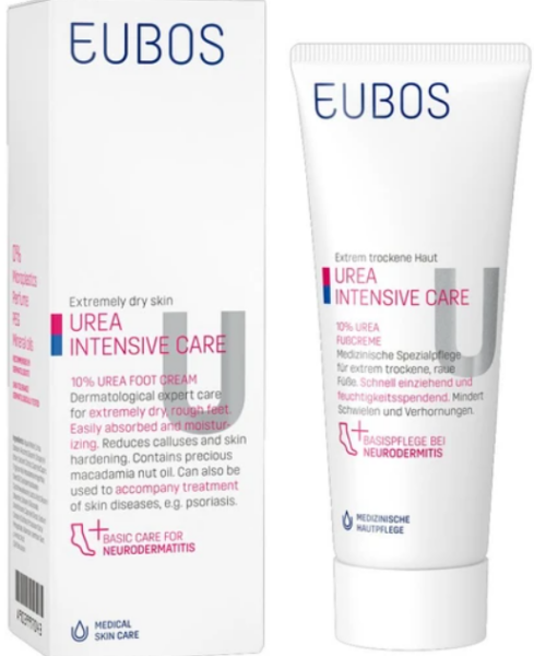 Eubos Urea 10% Foot Cream για Ξηρό & Τραχύ Δέρμα, Ραγάδες & Σκληρύνσεις του Δέρματος των Ποδιών 100ml