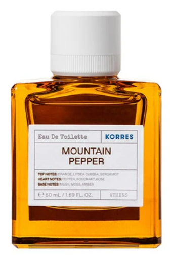 Korres Mountain Pepper Eau de Toilette Διαχρονικό Ανδρικό Άρωμα με Νότες Orange, Litsea, Cubeba, Bergamot 50ml