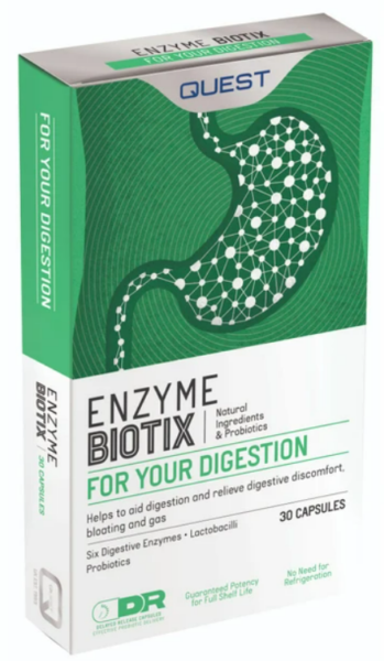 Quest Enzyme Biotix with 6 Digestive Enzymes & Probiotics 30caps