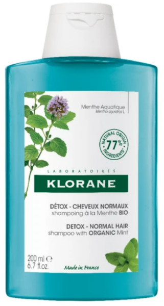 Klorane Anti-Pollution Detox Shampoo. Σαμπουάν με μέντα για ταλαιπωρημένα μαλλιά που καθαρίζει σε βάθος τα μαλλιά.