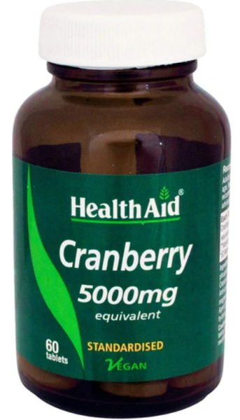 Health Aid Cranberry 5000mg 60tabs. Συμπλήρωμα διατροφής για την αντιμετώπιση της ανδρικής ουρολοίμωξης