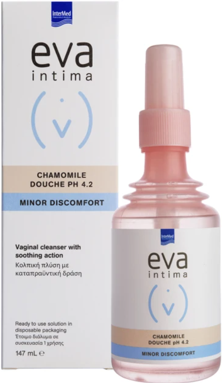 Eva Intima Chamomile Douche. Κολπική Πλύση για τον Καθαρισμό & την Ανακούφιση των Συμπτωμάτων από Ερεθισμό ή Κολπίτιδα