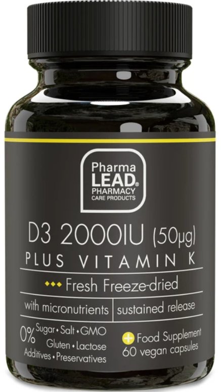 Pharmalead Black Range D3 2000IU Plus Vitamin K 60veg.caps. Πολυβιταμίνες για ανοσοποιητικό