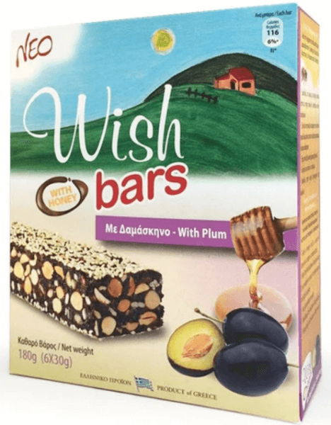 Wish Bars With Honey & Plum 6x30g - Δαμάσκηνο