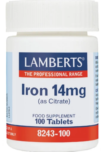 Lamberts Iron 14mg, 100tabs