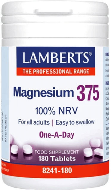 Lamberts Magnesium 375 100% NRV 180tabs. Συμπλήρωμα διατροφής ενάντια στην οστεοπόρωση