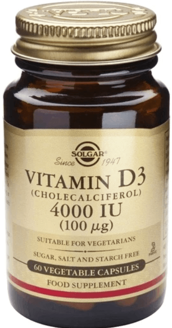 Solgar Vitamin D3 4000iu 100μg. Συμπλήρωμα διατροφής για την αντιμετώπιση της οστεοπόρωσης