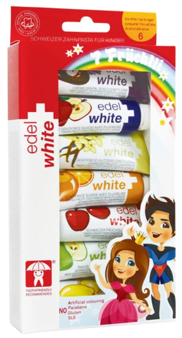 Edel White Παιδική Οδοντόκρεμα με 7 Γεύσεις Φρούτων 7x9.4ml