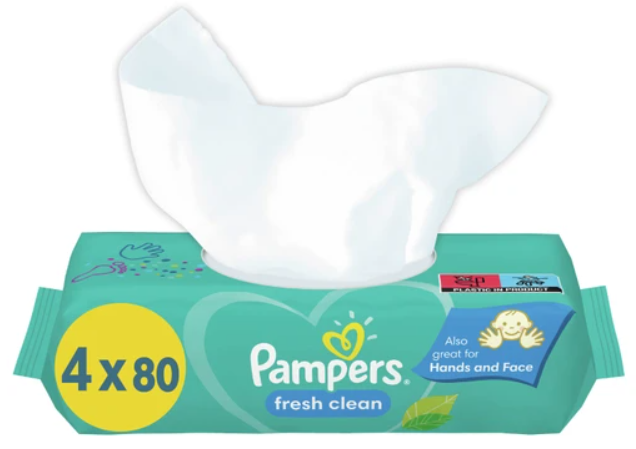 Pampers Fresh Clean Wipes 320 Τεμάχια (4x80 Τεμάχια)