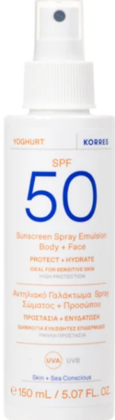 Korres Yoghurt Sunscreen Body & Face Emulsion Spray Spf50, 150ml