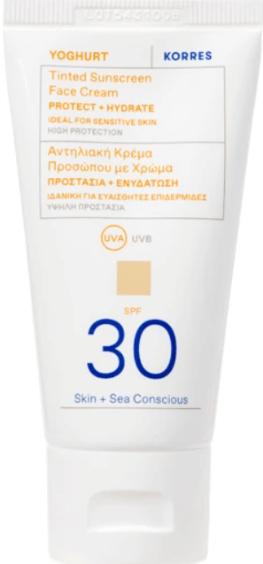 Korres Yoghurt Tinted Sunscreen Face Cream Spf30, 50ml