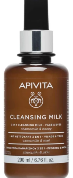 Apivita Cleansing Milk 3 in 1 Face & Eye With Chamomile & Honey 200ml