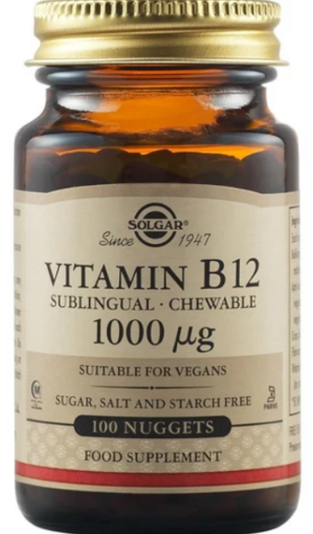 Solgar Vitamin B12 1000μg, 100chew.tabs