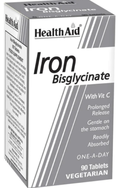 Health Aid Iron Bisglycinate 90tabs