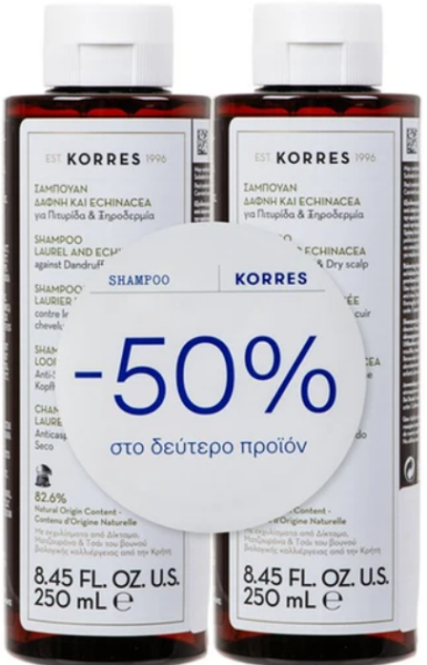 Korres Promo Laurel & Echinacea Shampoo 500ml (2x250ml)