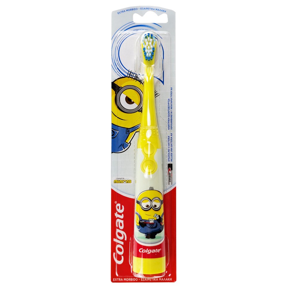 Colgate Colgate Minions Desing-It Battery Kids Extra Soft Παιδική Ηλεκτρική Οδοντόβουρτα Πολύ Μαλακή 1 Τεμάχιο - Κίτρινο