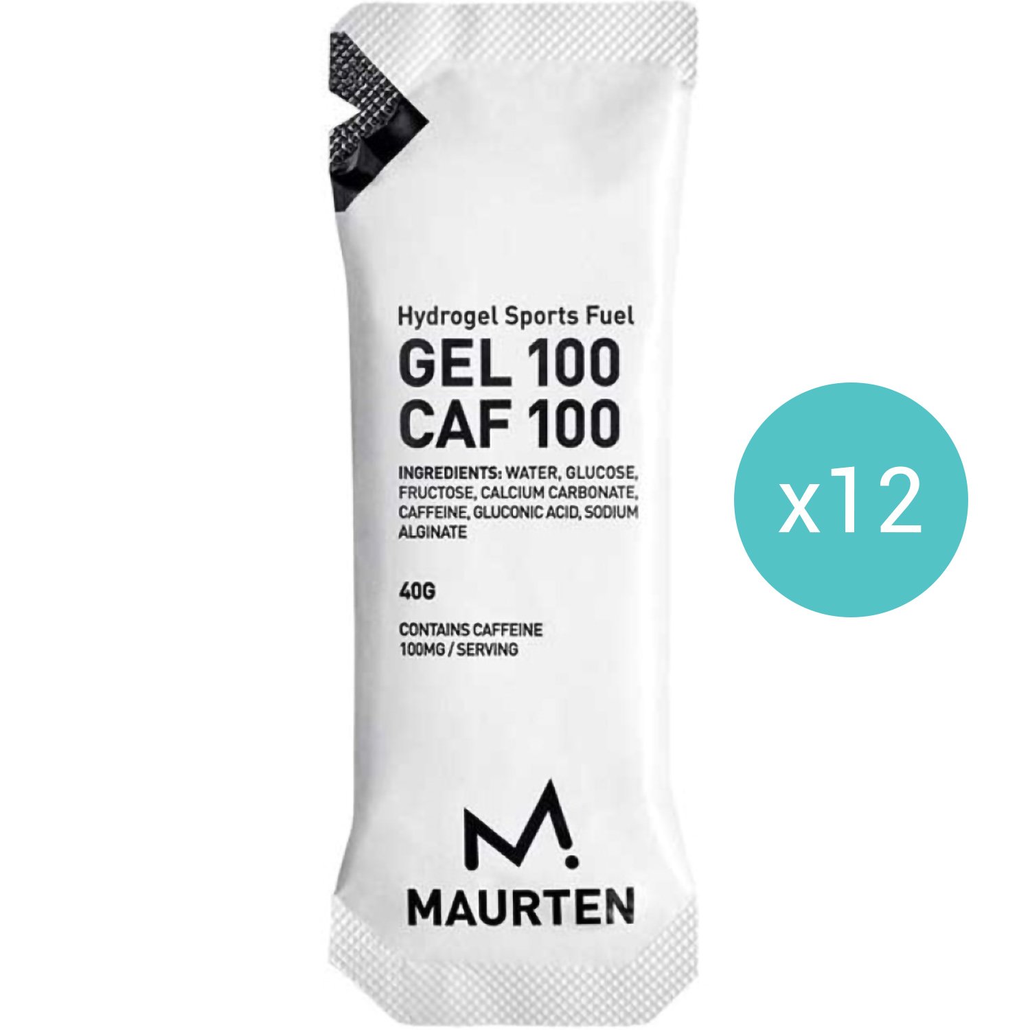 Maurten Σετ Maurten Gel 100 Caf 100 40g, 12 Τεμάχια,Συμπλήρωμα Διατροφής με Καφεΐνη Μινιμαλιστικής Φόρμουλας Τεχνολογίας Hydrogel για Ενέργεια & Εγρήγορση Κατά τη Διάρκεια Έντονης Άθλησης