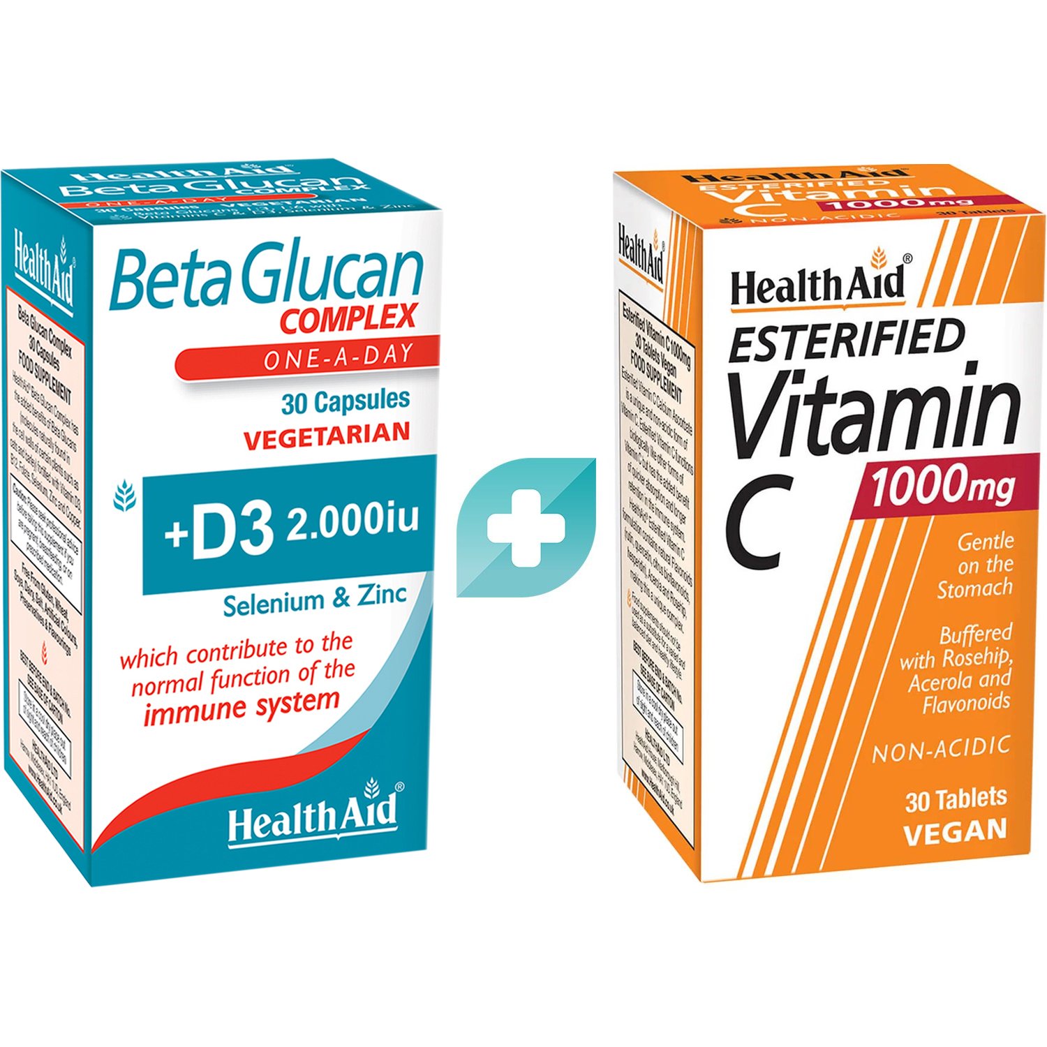 Health Aid Σετ Health Aid Beta Glucan Complex 30caps & Esterified Vitamin C 1000mg 30tabs