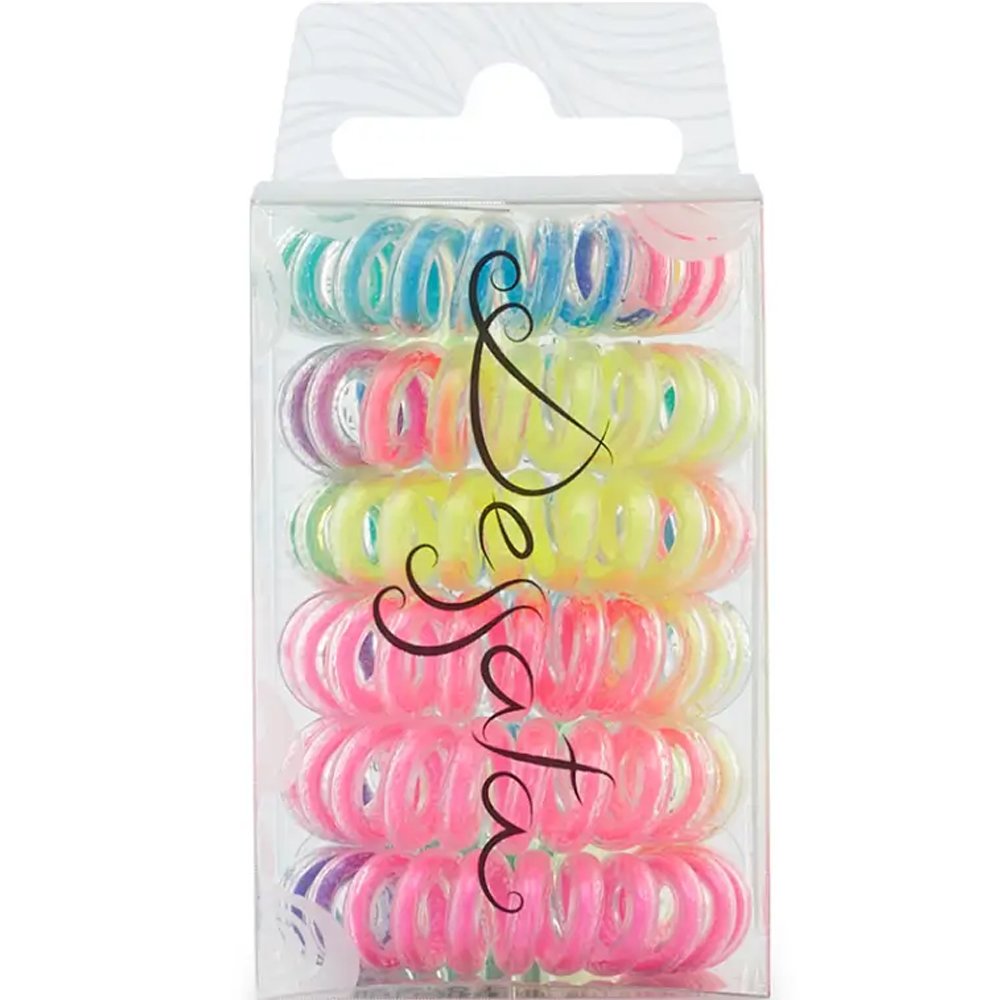 Dessata Dessata Hair Ties Rainbow Λαστιχάκια Μαλλιών για Δυνατό Κράτημα & Άνεση σε Απόχρωση Ουράνιου Τόξου 6 Τεμάχια