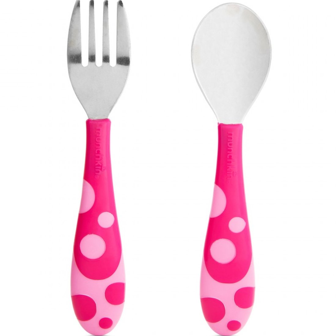 Munchkin Munchkin Toddler Fork & Spoon Set 12m+ Εκπαιδευτικό Σετ Πιρούνι - Κουτάλι 1 Τεμάχιο - Ροζ