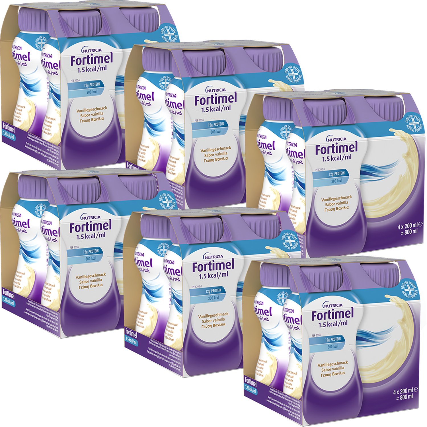 Σετ Nutricia Fortimel Protein 1,5 kcal/ml Vanilla Πόσιμο Θρεπτικό Σκεύασμα Πλούσιο σε Πρωτεΐνες, Μέταλλα & Ιχνοστοιχεία για την Αντιμετώπιση Προβλημάτων Υποσιτισμού & Δυσθρεψίας που Σχετίζονται με Ασθένεια με Γεύση Βανίλια 6x(4x200ml) φωτογραφία