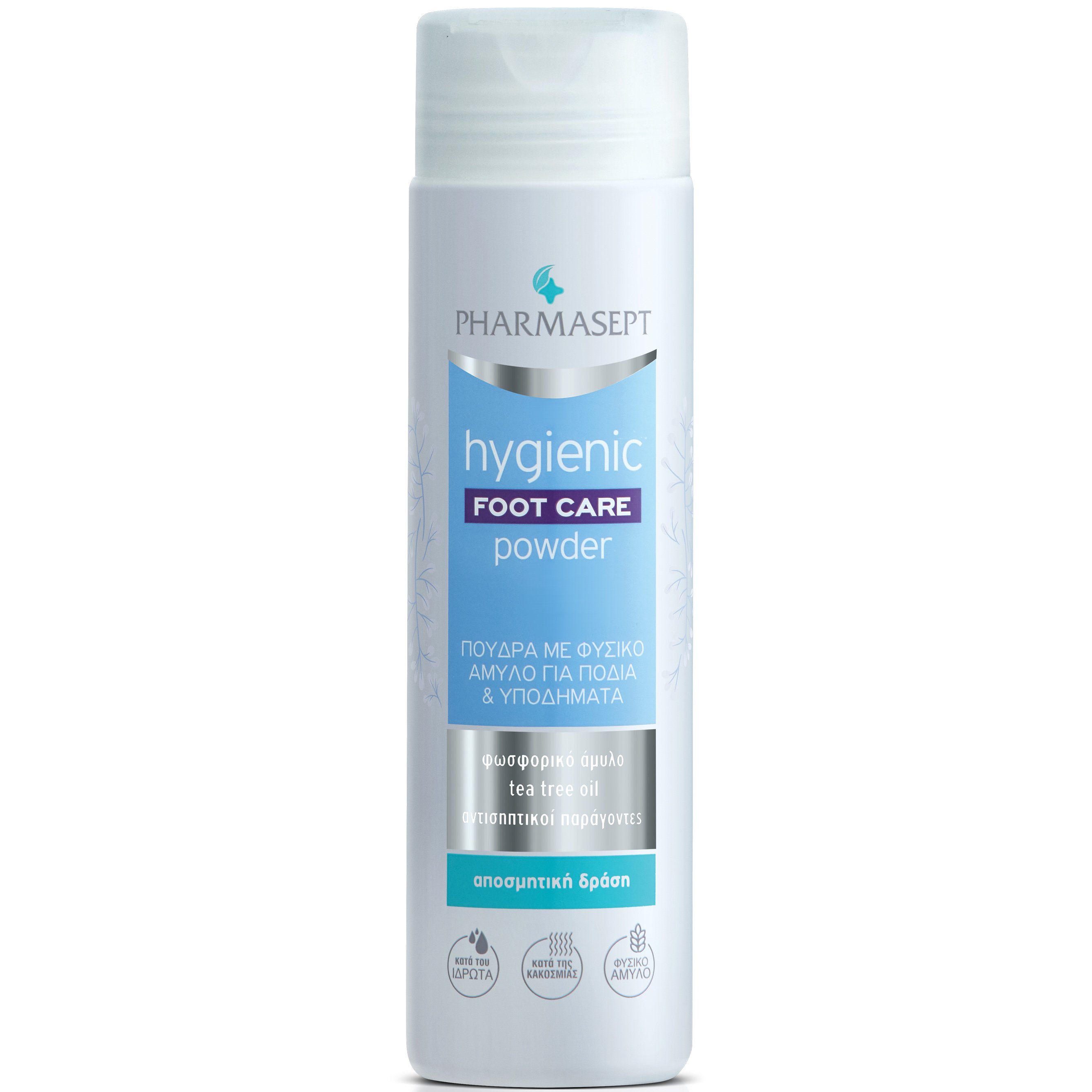 Pharmasept Pharmasept Foot Care Powder Φυσική Πούδρα Αμύλου για Πόδια & Υποδήματα που Καταπολεμά Ιδρώτα, Κακοσμία & Μύκητες 70gr