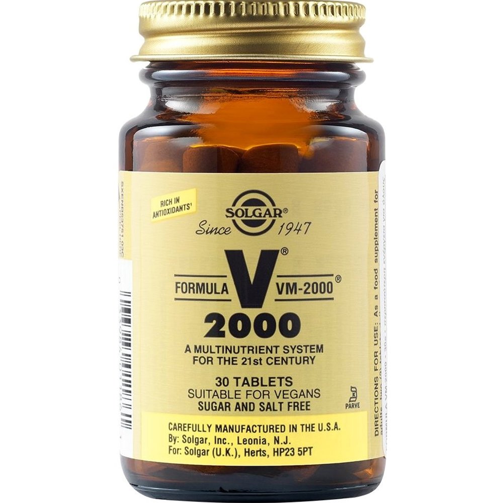 Solgar Formula VM-2000 Συμπλήρωμα Διατροφής Πολυβιταμινών, Μετάλλων & Ιχνοστοιχείων για Ενέργεια, Τόνωση, Πνευματική Διαύγεια & Δυνατό Ανοσοποιητικό 30tabs