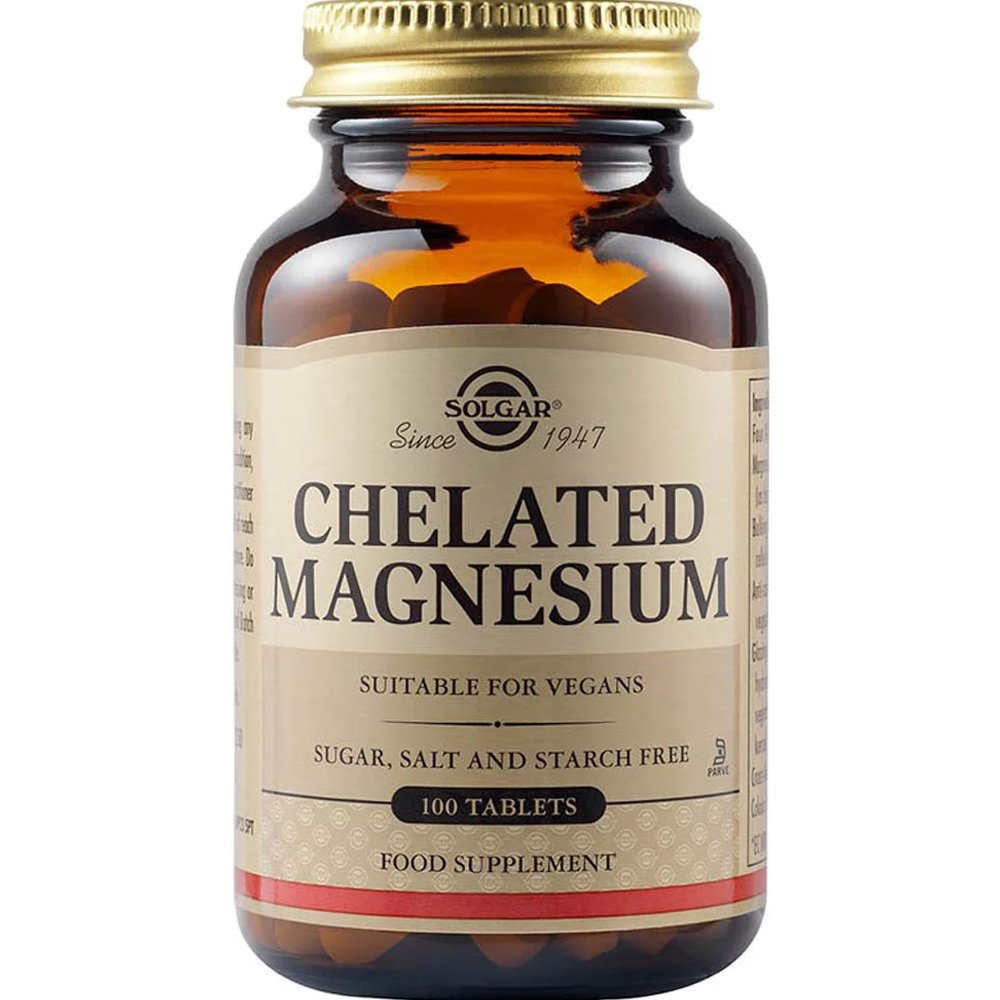 Solgar Chelated Magnesium 100mg Συμπλήρωμα Διατροφής Μαγνησίου Υψηλής Απορροφησιμότητας Ήπιο για το Στομάχι για την Καλή υγεία των Μυών 100tabs φωτογραφία