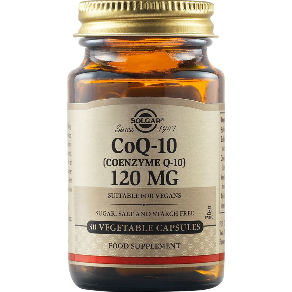 Solgar Solgar Coenzyme Q10 120mg Συμπλήρωμα Διατροφής με Συνένζυμο Q10 για την Ενίσχυση Παραγωγής Ενέργειας σε Κυτταρικό Επίπεδο με Αντιοξειδωτικές Ιδιότητες 30veg.caps