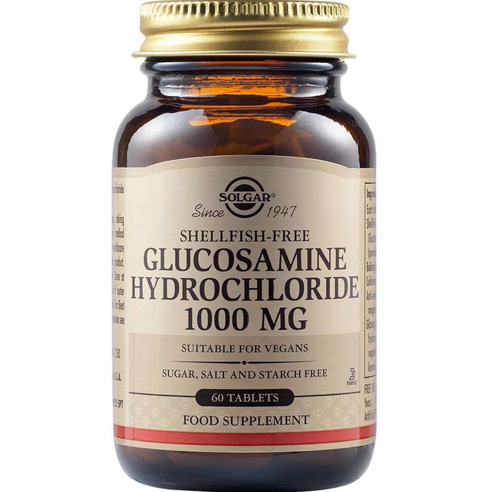 Solgar Solgar Glucosamine HCL 1000mg Συμπλήρωμα Διατροφής Γλυκοζαμίνης Φυτικής Προέλευσης για την Ενίσχυση των Αρθρώσεων & των Χόνδρων 60tabs