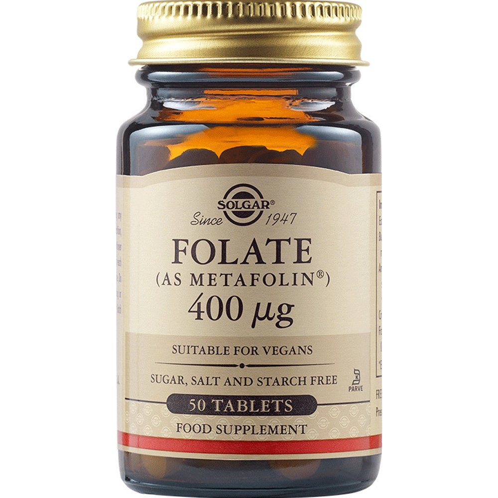 Solgar Folate (as Metafolin) 400μg Συμπλήρωμα Διατροφής Φολικού Οξέως σε Φυσική Μορφή για την Υποστήριξη μιας Υγιούς Εγκυμοσύνης 50tabs