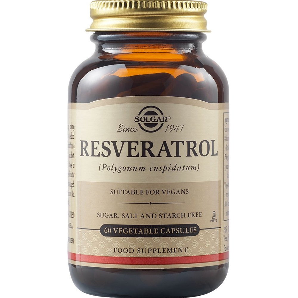 Solgar Resveratrol Συμπλήρωμα Διατροφής Φυτικής Ρεσβερατρόλης για την Υποστήριξη του Καρδιαγγειακού Συστήματος με Αντιγηραντική & Αντιοξειδωτική Δράση 60veg.caps
