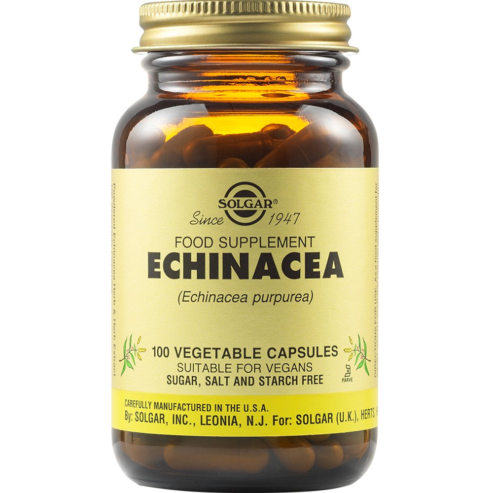 Solgar Solgar Echinacea Συμπλήρωμα Διατροφής Εκχυλίσματος Εχινάκειας για την Ενδυνάμωση του Ανοσοποιητικού Συστήματος 100veg.caps