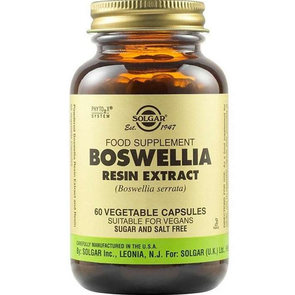 Solgar Solgar Boswellia Resin Extract Συμπλήρωμα Διατροφής Εκχυλίσματος Ρητίνης Ινδικού Λιβανιού με Αντιφλεγμονώδεις Ιδιότητες Κατά του Άσθματος 60veg.caps