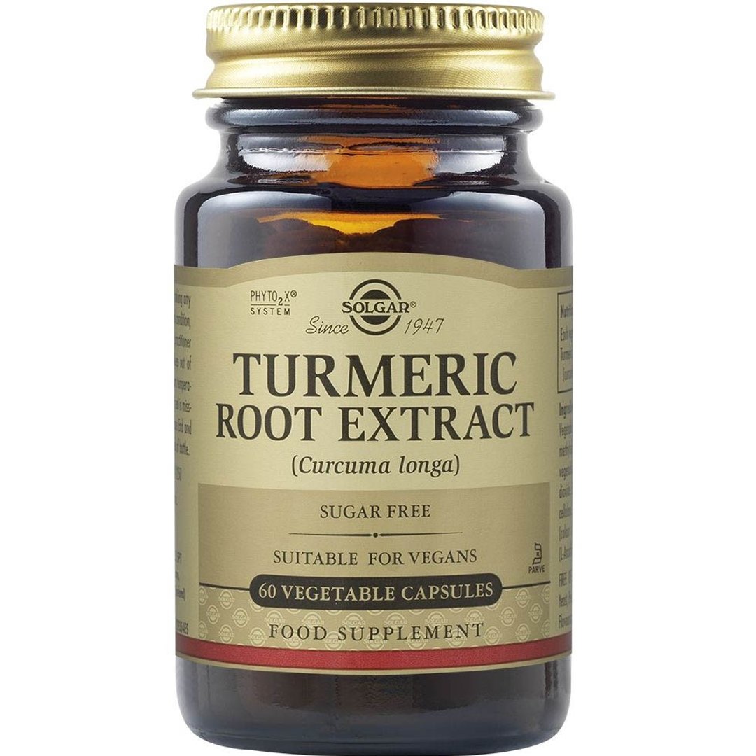 Solgar Turmeric Root Extract Συμπλήρωμα Διατροφής Εκχυλίσματος Ρίζας Κουρκουμά με Ισχυρές Αντιφλεγμονώδης & Αντιοξειδωτικές Ιδιότητες για την Καλή Λειτουργία του Ήπατος 60veg.caps