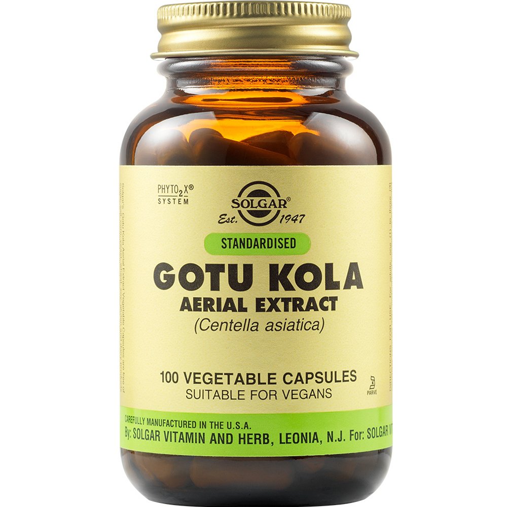 Solgar Solgar Gotu Kola Aerial Extract Συμπλήρωμα Διατροφής Εκχυλίσματος του Βοτάνου Σεντέλας Ασιατικής για την Καλή Λειτουργία του Κυκλοφορικού Συστήματος & Αντιμετώπιση των Κιρσωδών Φλεβών 100veg.caps