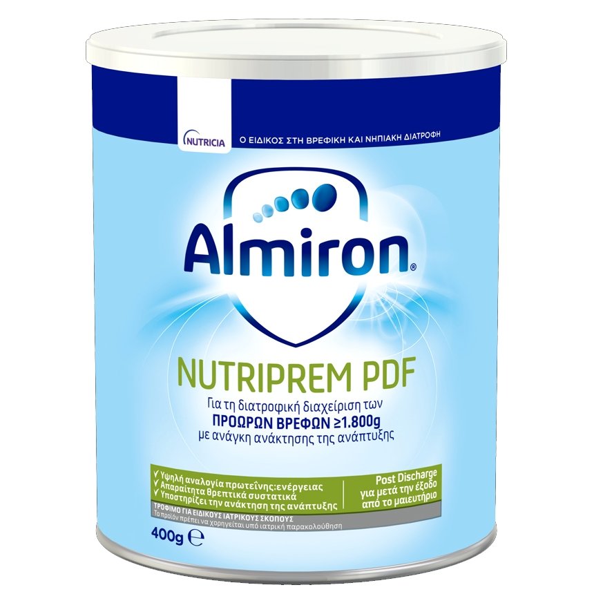 Nutricia Nutricia Almiron NutriPrem PDF Ειδικό Τρόφιμο για τη Διατροφική Διαχείριση των Πρόωρων Βρεφών από την Γέννηση 400gr