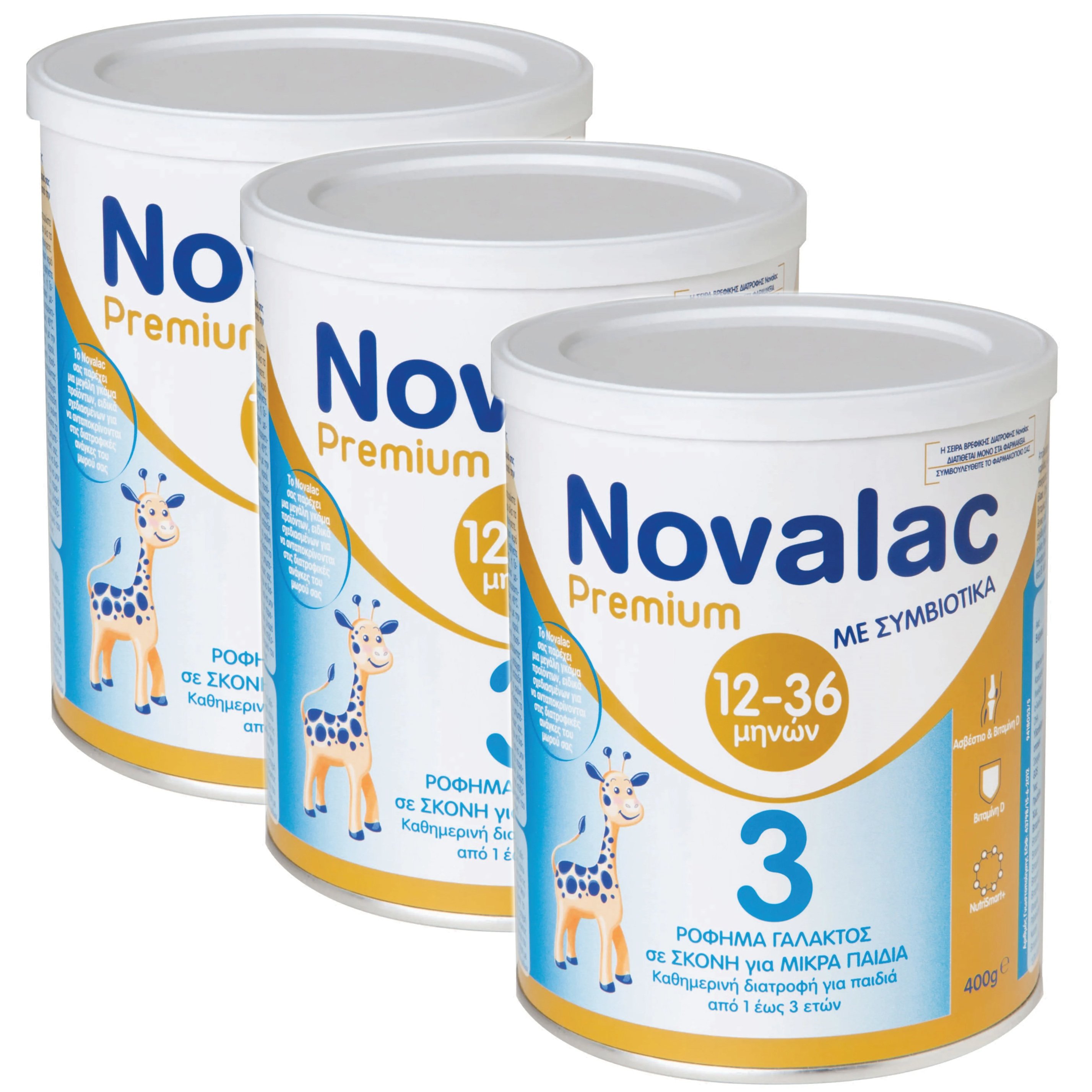 Novalac Σετ Novalac Premium Νο 3 Γάλα με Συμβιοτικά Για Ηλικίες 12-36 Μηνών 3x400gr