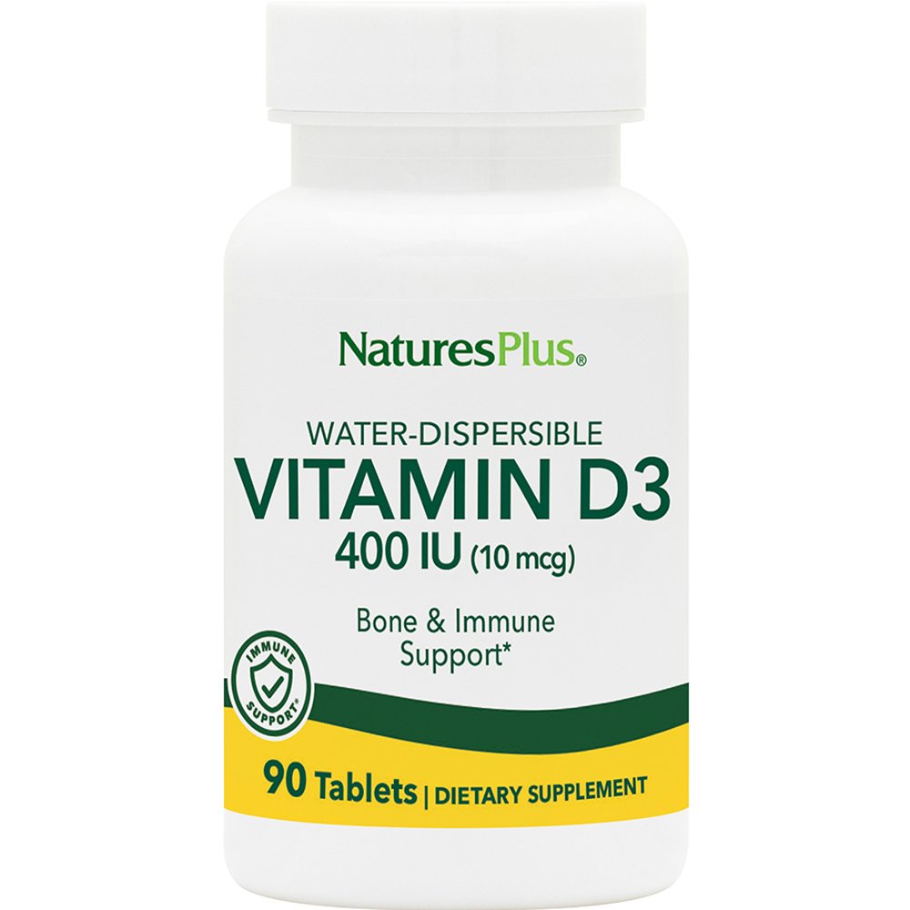 Natures Plus Natures Plus Vitamin D3 400IU Συμπλήρωμα Διατροφής Βιταμίνης D3 για την Καλή Λειτουργία των Οστών, Δοντιών & Ανοσοποιητικού 90tabs