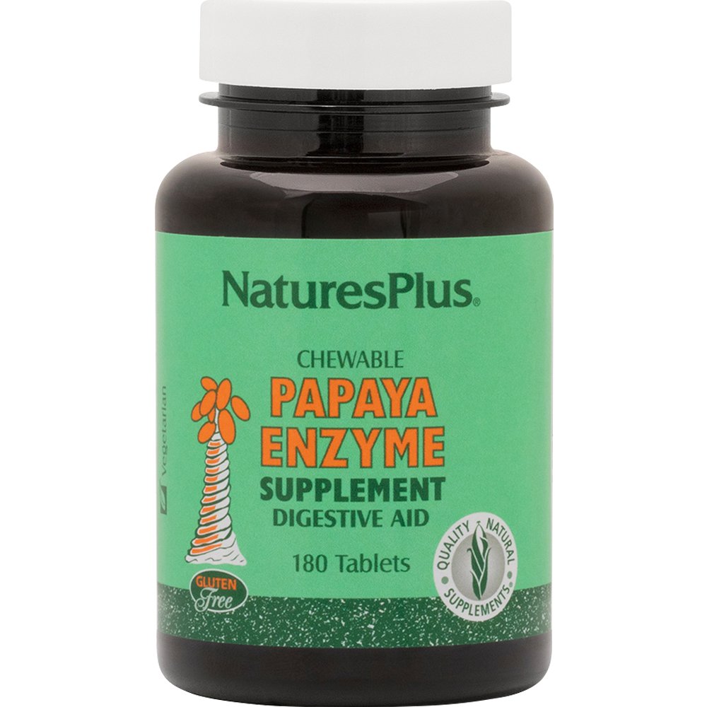 Natures Plus Natures Plus Papaya Enzyme Συμπλήρωμα Διατροφής Πεπτικού Ενζύμου από Παπάγια για την Ενίσχυση & Βελτίωση της Λειτουργίας της Πέψης 180 Chew.tabs