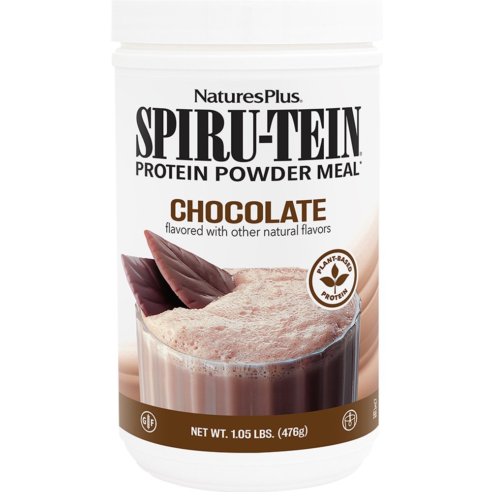 Natures Plus Natures Plus Spiru-Tein Shake Συμπλήρωμα Διατροφής Πρωτεΐνης Φυτικής Προέλευσης με Βιταμίνες Μέταλλα & Ιχνοστοιχεία για Ενέργεια Κατά της Κούρασης & Απώλεια Βάρους με Γεύση Σοκολάτα 476g - Chocolate