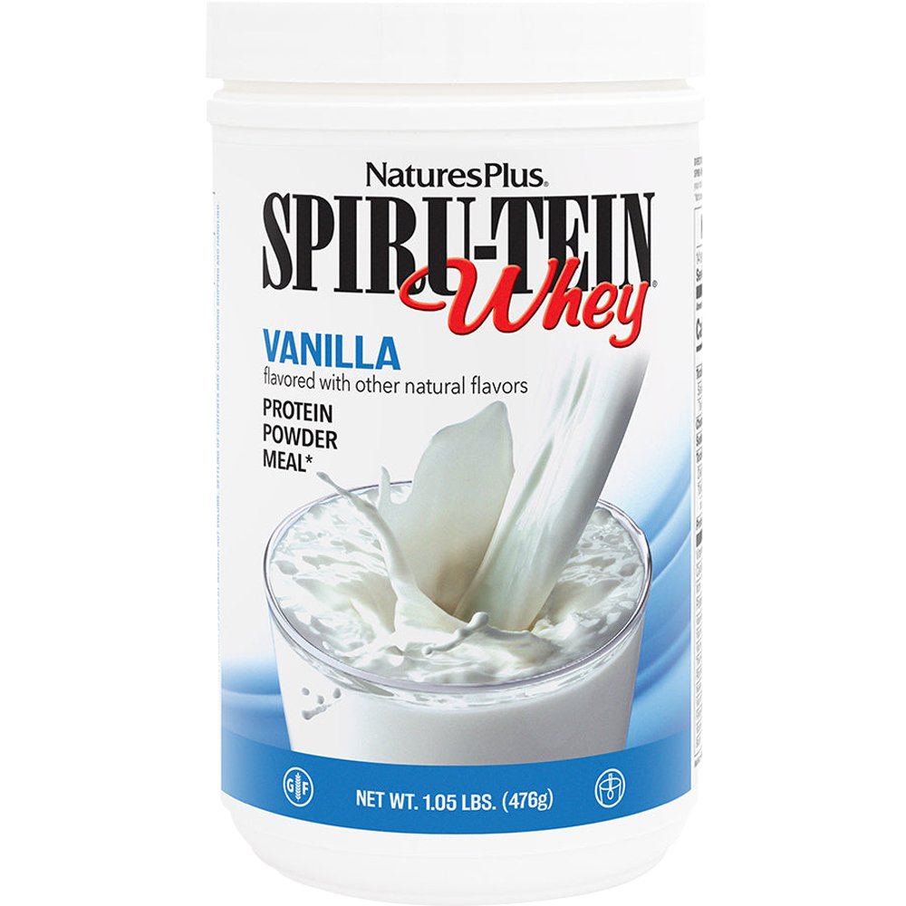 Natures Plus Natures Plus Spiru-Tein Whey Protein Συμπλήρωμα Διατροφής Πρωτεΐνης Ορού Γάλακτος Βιταμινών, Μετάλλων & Σπιρουλίνας για Ενδυνάμωση, Αύξηση & Διατήρηση Μυϊκής Μάζας με Γεύση Βανίλια 476g - Vanilla