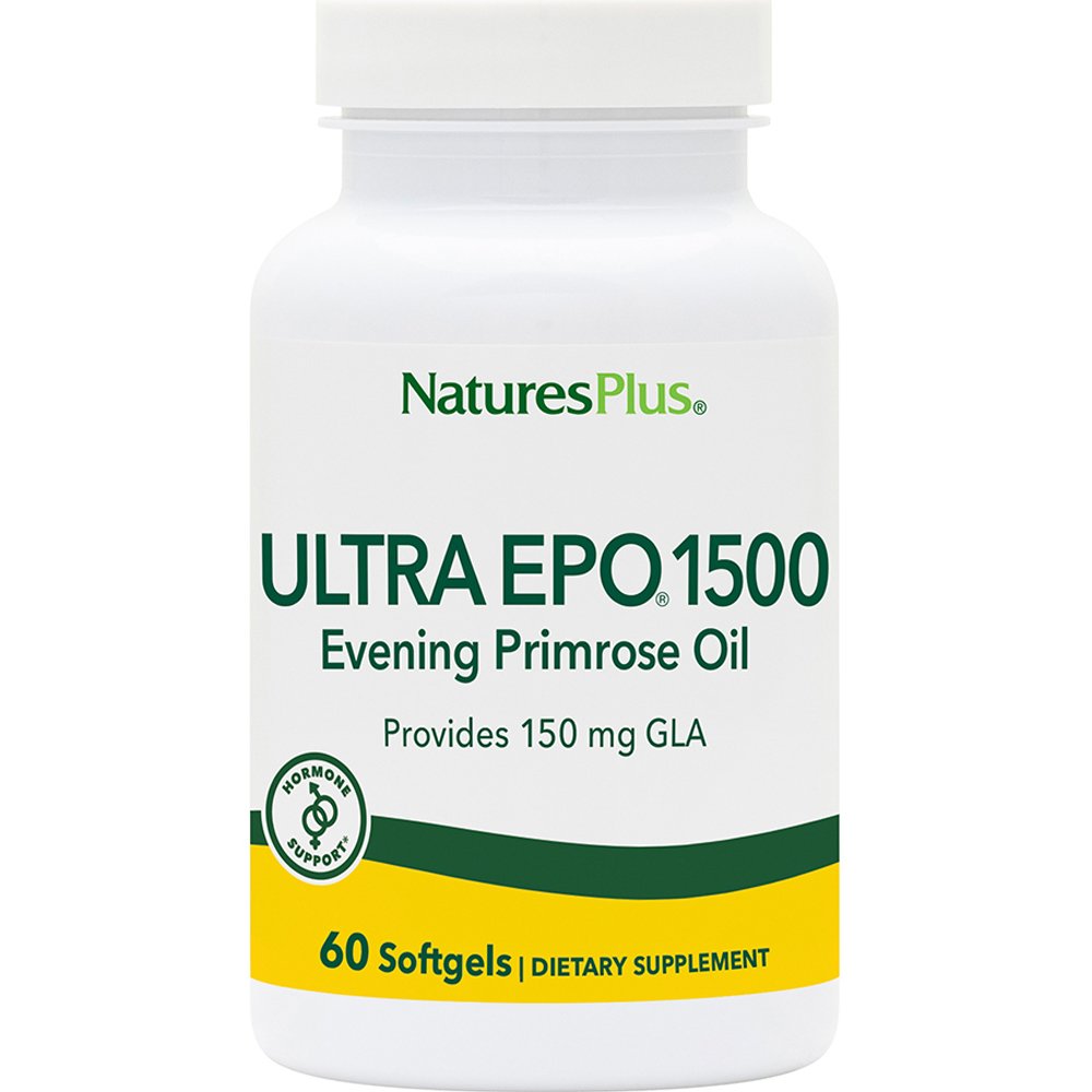 Natures Plus Natures Plus Ultra EPO 1500mg Συμπλήρωμα Διατροφής Συμπυκνωμένου Έλαιου Νυχτολόυλουδου Πλούσιο σε GLA για Αντιμετώπιση του Προεμμηνορυσιακού Συνδρόμου 60 Softgels