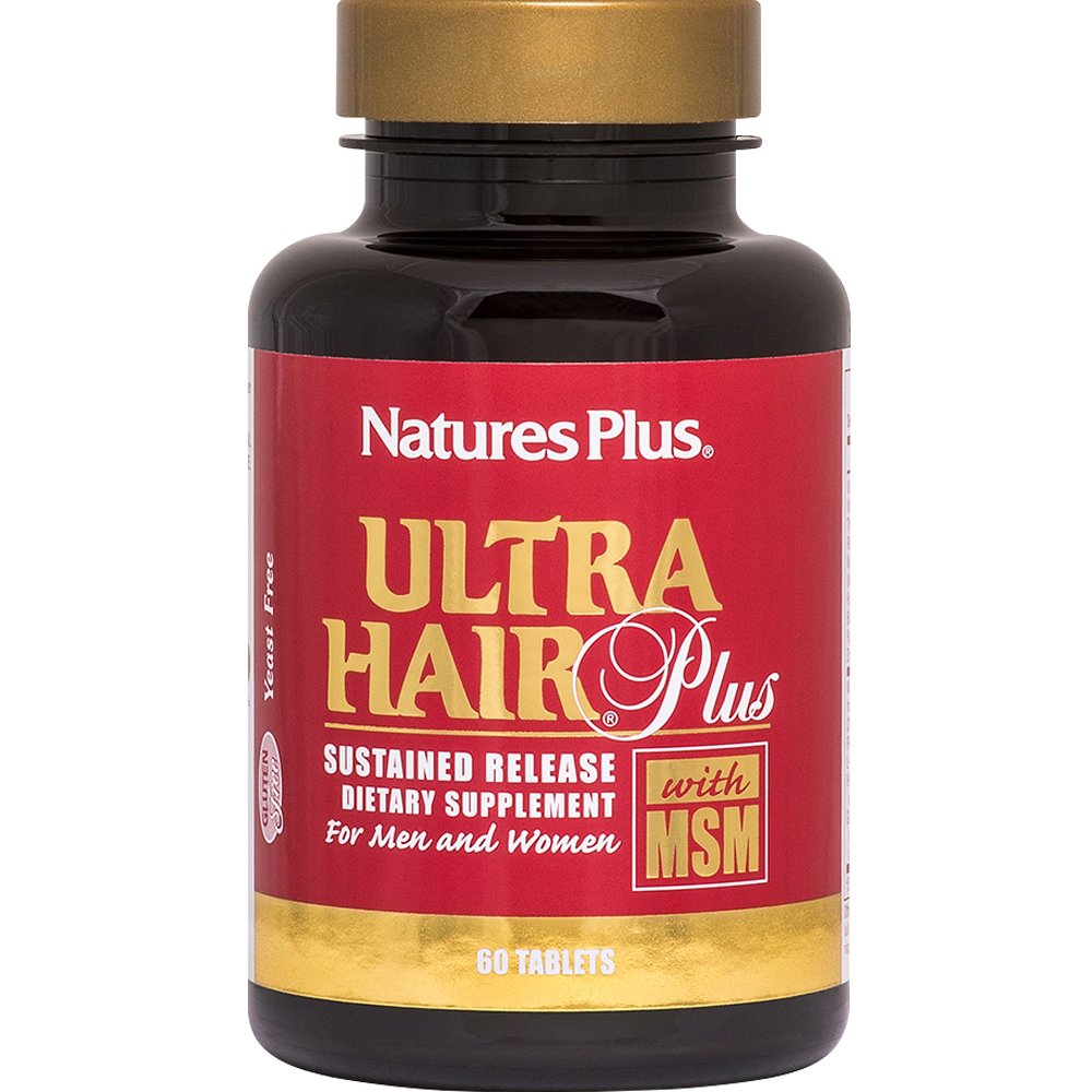 Natures Plus Natures Plus Ultra Hair Plus Συμπλήρωμα Διατροφής Βιταμινών, Μετάλλων & Ιχνοστοιχείων για Ενδυνάμωση της Τρίχας & του Τριχοθήλακα Κατά της Τριχόπτωσης 60tabs