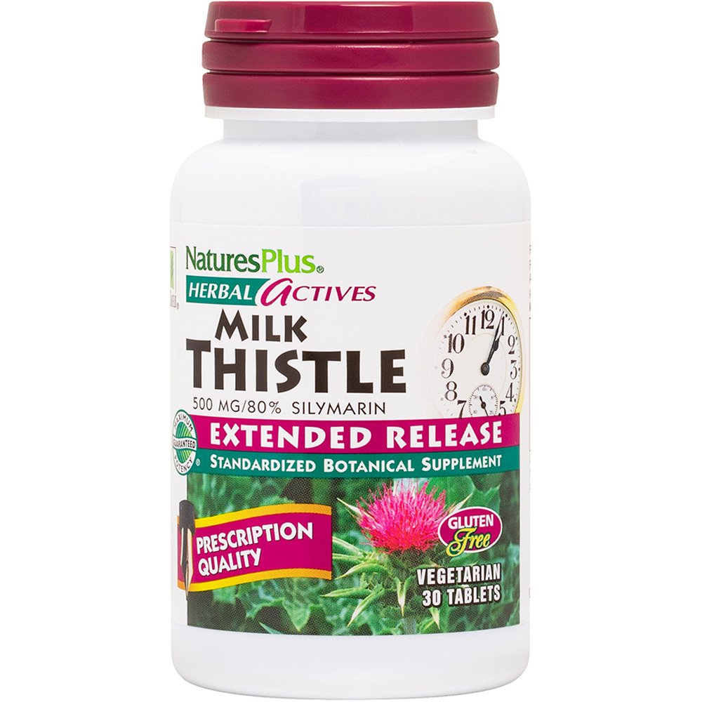 Natures Plus Milk Thistle 500mg Extended Release Συμπλήρωμα Διατροφής Εκχυλίσματος Γαϊδουράγκαθου Παρατεταμένης Αποδέσμευσης για την Προστασία του Ήπατος με Αντιφλεγμονώδεις & Αντιοξειδωτικές Ιδιότητες 30tabs φωτογραφία